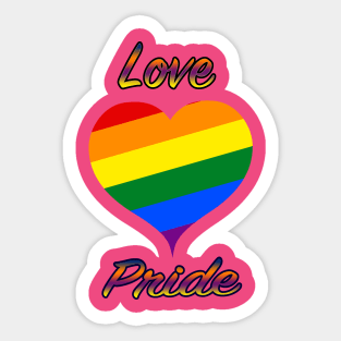 Love Gay Pride  Rainbow Heart Sticker